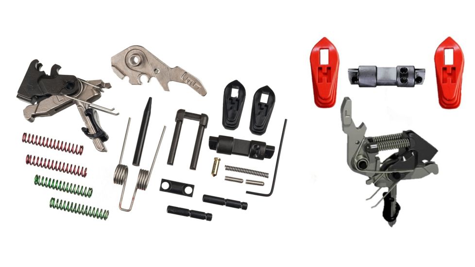 HIPERFIRE HIPERTOUCH ECLipse AR-15/10 Trigger Assembly Kit w/ HIPERSWITCH Safety Selector, Black, Red