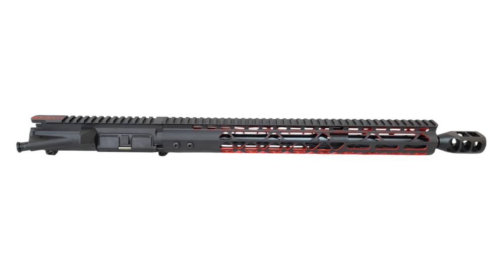 HIPP Customs Complete Upper Receiver, 25.5in, 16in Barrel, 1-7 Twist, Hipp Lite Weight Handguard, Black/Red, 16.0in, HC15UPRRD