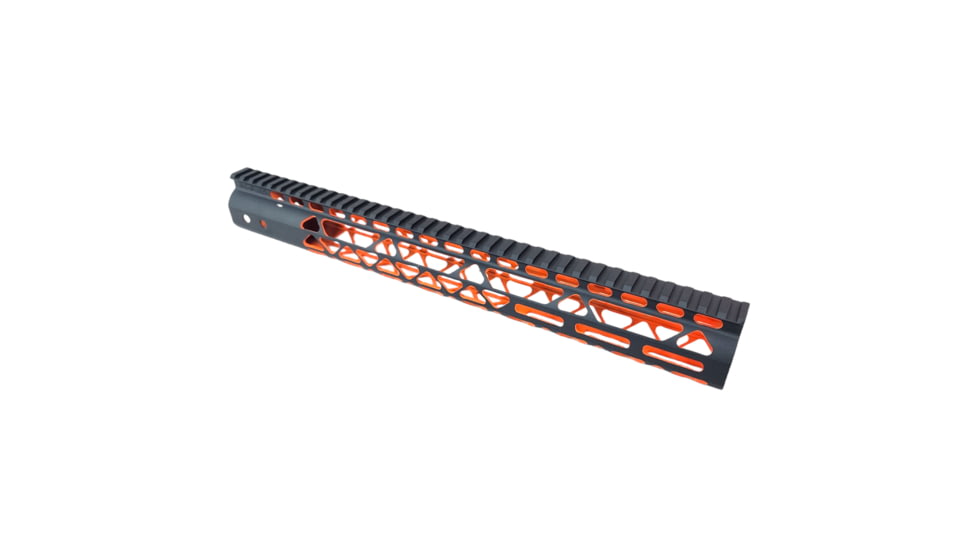 HIPP Customs Lite Weight Hand Guard, 15in, AR-15, Black/Orange, 15in, HC15HAND15ORG
