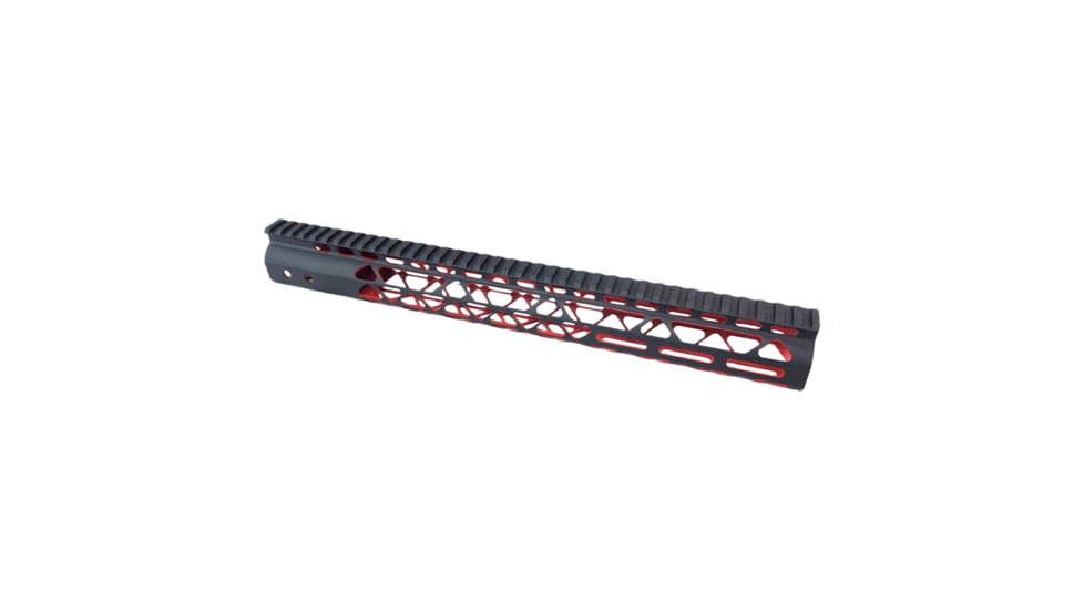 HIPP Customs Lite Weight Hand Guard, 15in, AR-15, Black/Red, 15in, HC15HAND15RD