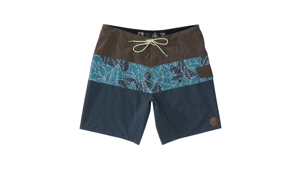 HippyTree Mens Frond Trunk Board Shorts, Blue, 30 Waist, 2160-BLUE-30