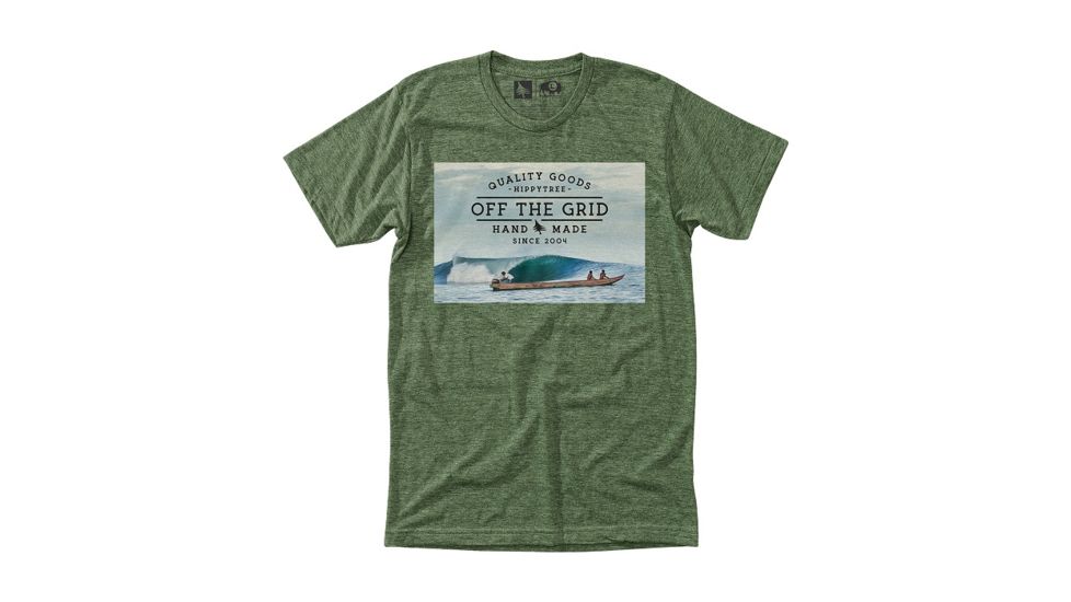 HippyTree Mens Panga Tee, Heather Army, Small, 2264-HEATHER ARMY-S