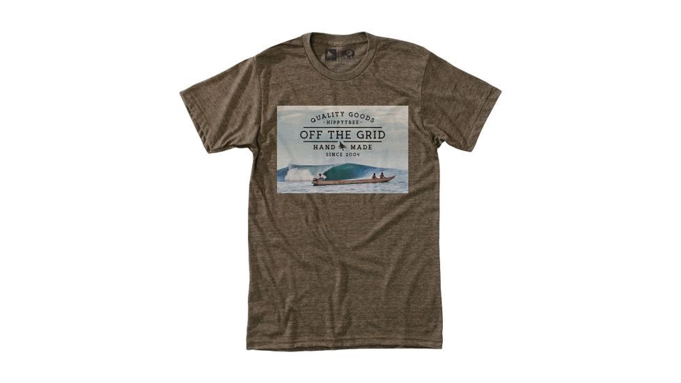 HippyTree Mens Panga Tee, Heather Brown, Small, 2264-HEATHER BROWN-S