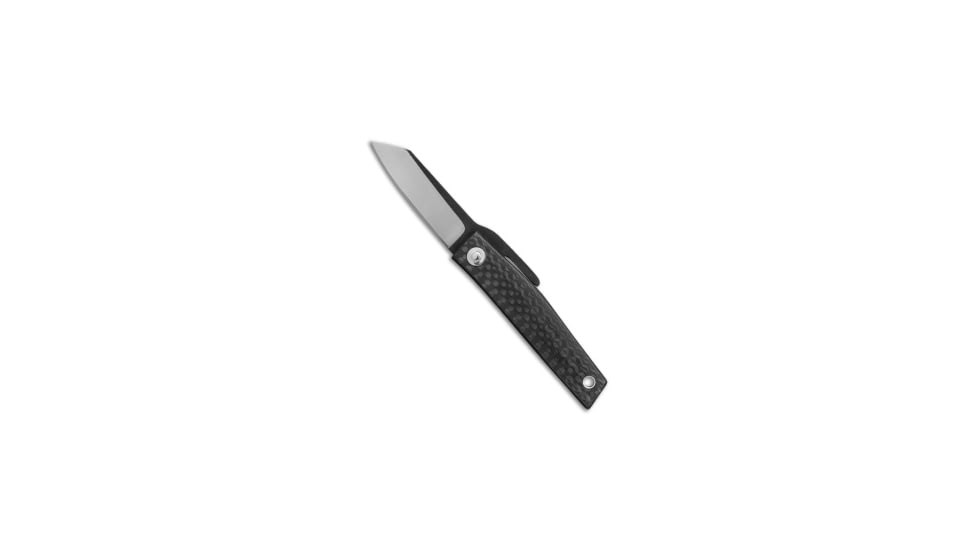 Ohta Knives Hiroaki OFF FK 5 Friction Folding Knife, 2.125in, D2, Reverse Tanto Blade, Carbon Fiber, Black Handle, Black/Gray, 5.50 inch, BHQ-78459