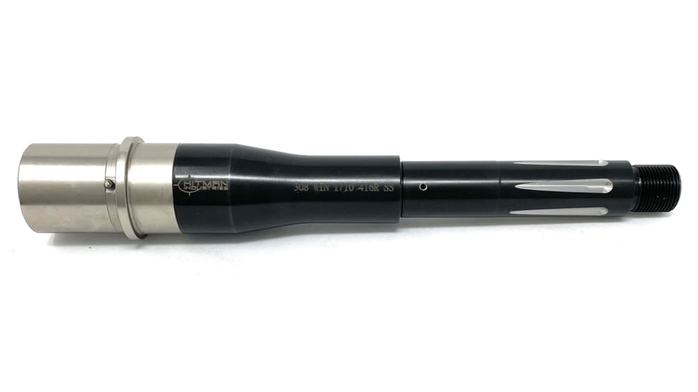 Hitman Industries AR-15 .308 Winchester Medium Rifle Barrel, 8.5 inch, 1-10 Twist, Pistol Length, Nitride, Black, 308P7.8MED416B10TDF