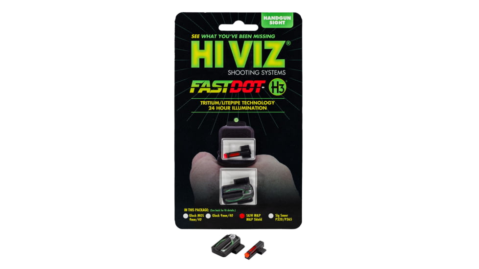 HiViz Fastdot H3 For S&amp;W M&amp;P Compact/Fullsize/Shield/Shield Plus Sight, Black, MPFD21