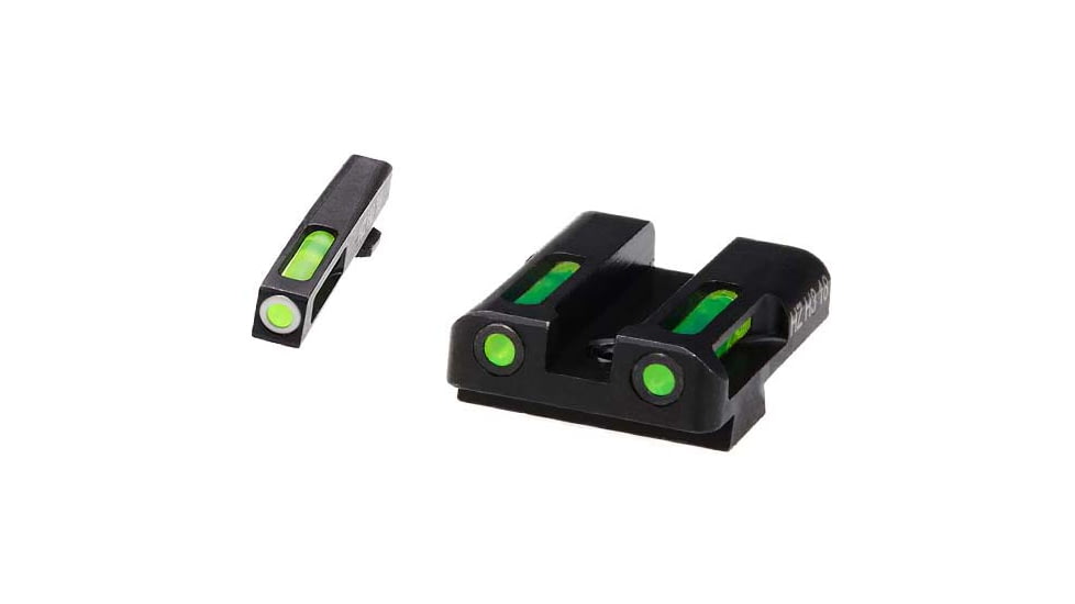 HiViz LiteWave H3 Tritium/Litepipe Pistol Night Sight Set for Glock Gen 1-5 in .45 ACP, .45 GAP, and 10mm