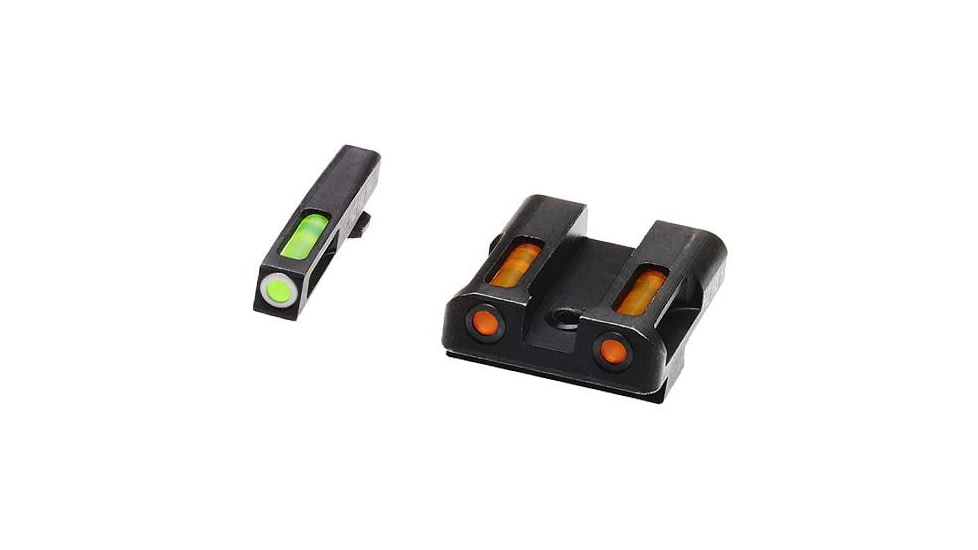 HiViz LiteWave H3 Tritium/Litepipe Pistol Night Sight Set for Glock Gen 1-5 in .45 ACP, .45 GAP, and 10mm