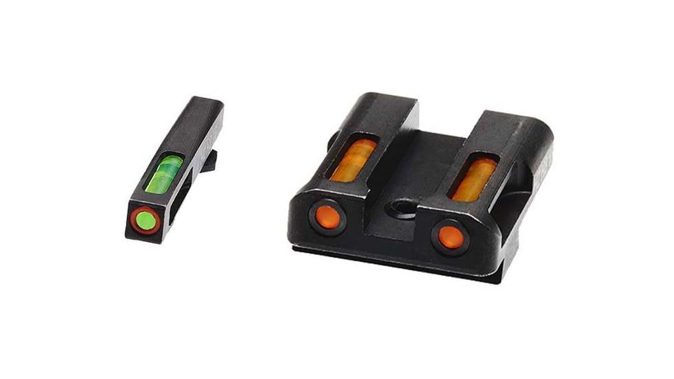 HiViz LiteWave H3 Tritium/Litepipe Pistol Night Sight Set for Glock Gen 1-5 in .45 ACP, .45 GAP, and 10mm
