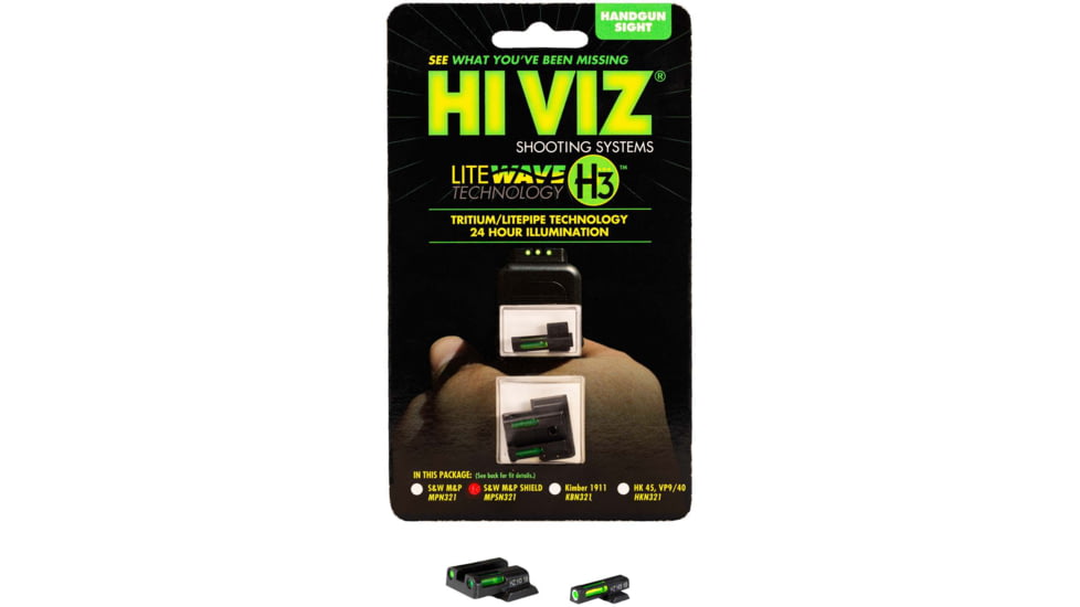 HiViz LiteWave H3 Tritium, Litepipe Pistol Day and Night Sight Set
