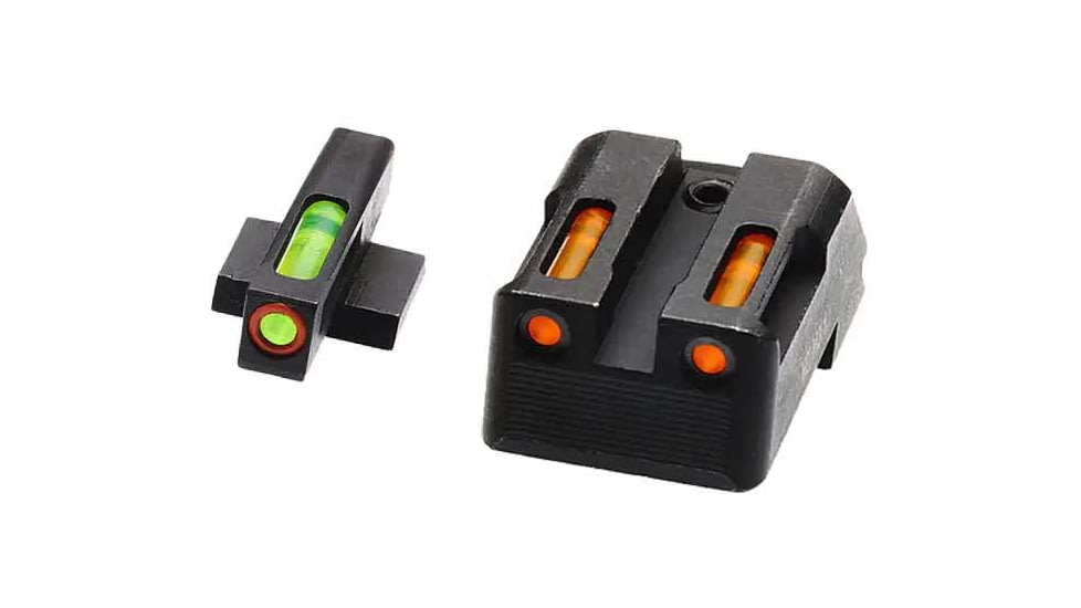 HiViz LiteWave H3 Tritium/Litepipe Pistol Night Sight Set - Fits All Kimber 1911 w/ Fixed Sights, Except Micro