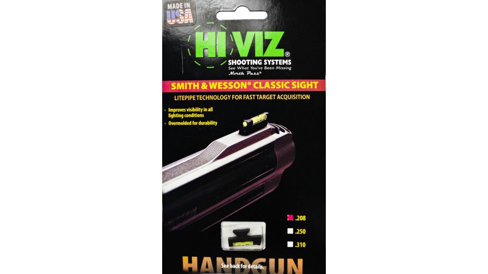 HiViz S&amp;W3002-G .208 Height Front Revolver Sight - Green SW3002-G208