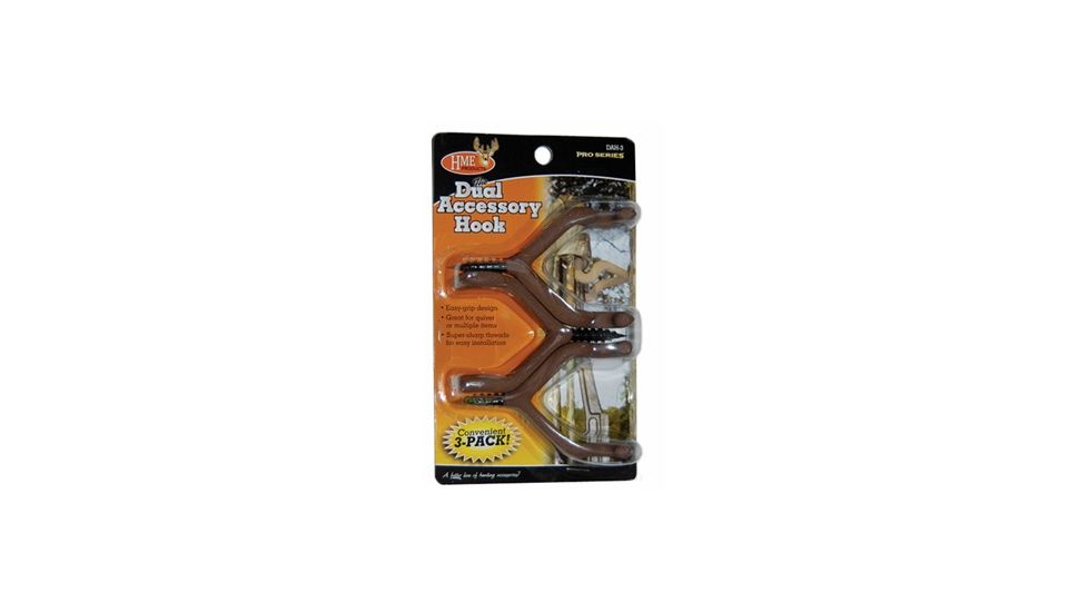 HME Products Dual Hunting Accessory Hook, Pack of 3, HME-DAH-3