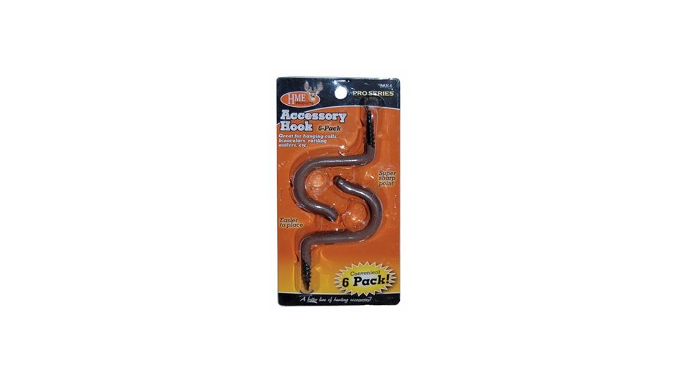 HME Products Single Hunting Accessory Hook, Pack of 6, HME-SAH-6
