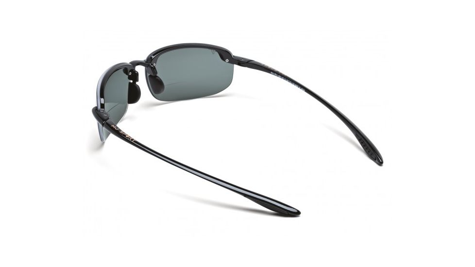 Maui Jim Ho'okipa Reader Sunglasses w/ Gloss Black Frame and Neutral Grey 1.50 Magnification Lenses - G807-0215, Back View