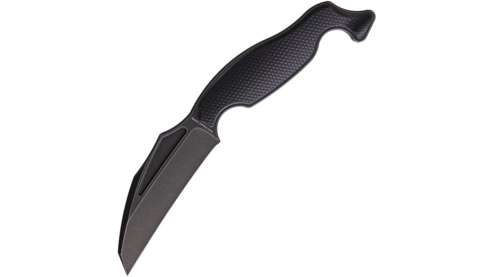 Hoback Knives Talim Knife, 7.5in Overall, 3.5in Black Stonewash S35Vn SS Wharncliffe Blade, Black Checkered G10 Handle, Black Kydex Sheath, TALIM - LIVE BLADE ONLY