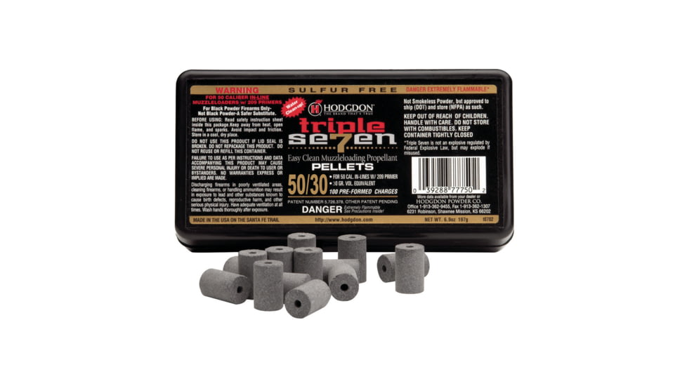 Hodgdon Triple Seven Pellets 50 Caliber, 30 Grain 100 Box/12 Case, T75030