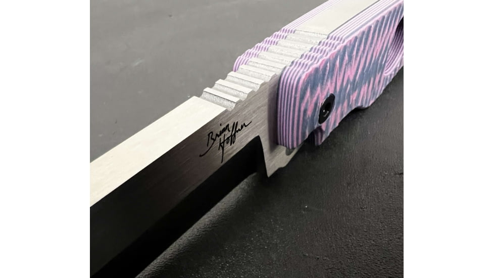 Hoffner Knives Beast Fixed Blade Knife, 7in, 440C Steel, Smooth Edge, Silver Blade, Chiseled Valkyrie Grip, Black, BE-T7SBS-CPG