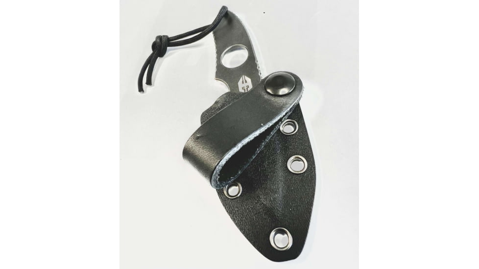 Hoffner Knives Bodyguard Belt Fixed Blade Knife, 2.5in, 440C Steel, Spear Point, Steel, Black, NECK-ITP-SP