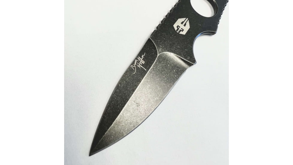 Hoffner Knives Bodyguard Belt Fixed Blade Knife, 2.5in, 440C Steel, Spear Point, Steel, Black, NECK-ITP-SP