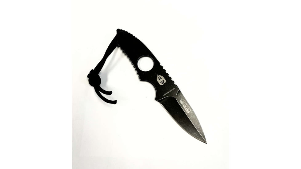 Hoffner Knives Bodyguard Belt Fixed Blade Knife, 2.5in, 440C Steel, Spear Point, Steel, Black, NECK-ITP-SP