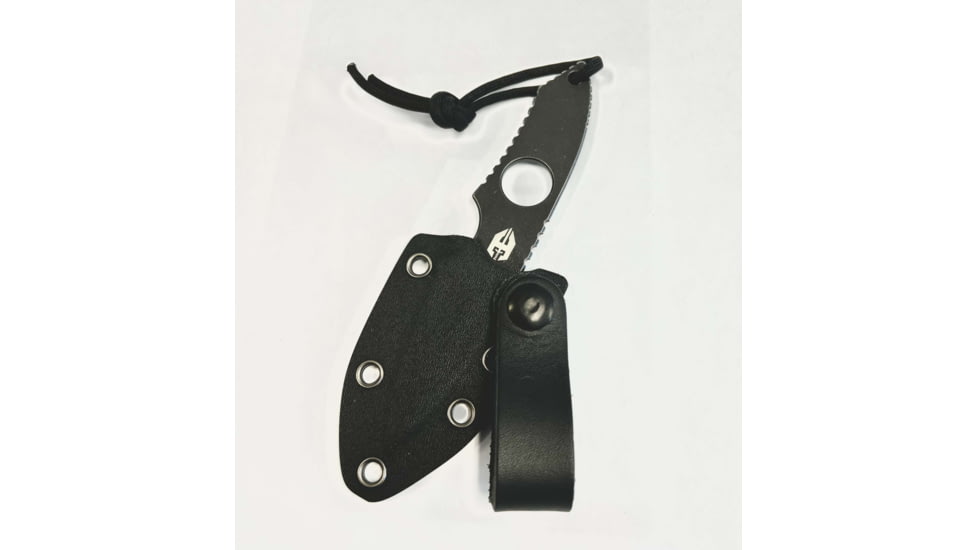 Hoffner Knives Bodyguard Belt Fixed Blade Knife, 2.5in, 440C Steel, Spear Point, Steel, Black, NECK-ITP-SP