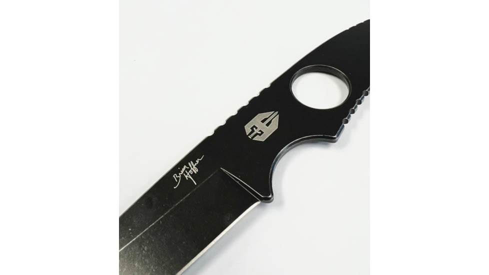 Hoffner Knives Bodyguard Belt Fixed Blade Knife, 2.5in, 440C Steel, Tanto, Steel, Black, NECK-ITP-TA