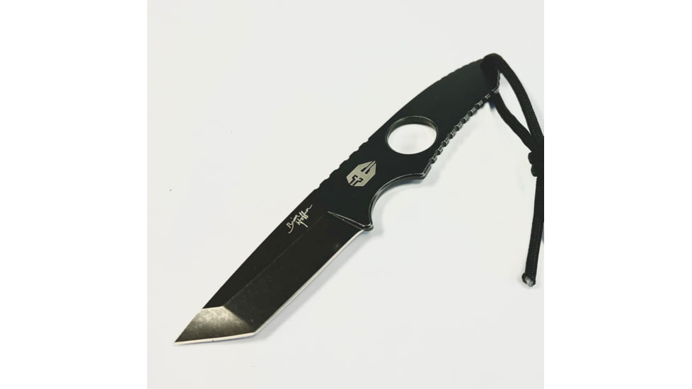 Hoffner Knives Bodyguard Belt Fixed Blade Knife, 2.5in, 440C Steel, Tanto, Steel, Black, NECK-ITP-TA