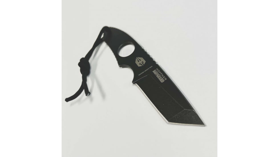 Hoffner Knives Bodyguard Belt Fixed Blade Knife, 2.5in, 440C Steel, Tanto, Steel, Black, NECK-ITP-TA