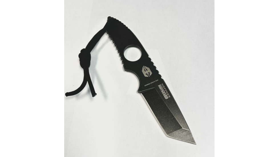 Hoffner Knives Bodyguard Belt Fixed Blade Knife, 2.5in, 440C Steel, Tanto, Steel, Black, NECK-ITP-TA