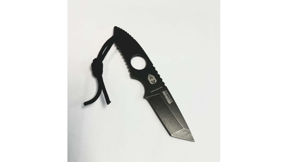 Hoffner Knives Bodyguard Belt Fixed Blade Knife, 2.5in, 440C Steel, Tanto, Steel, Black, NECK-ITP-TA