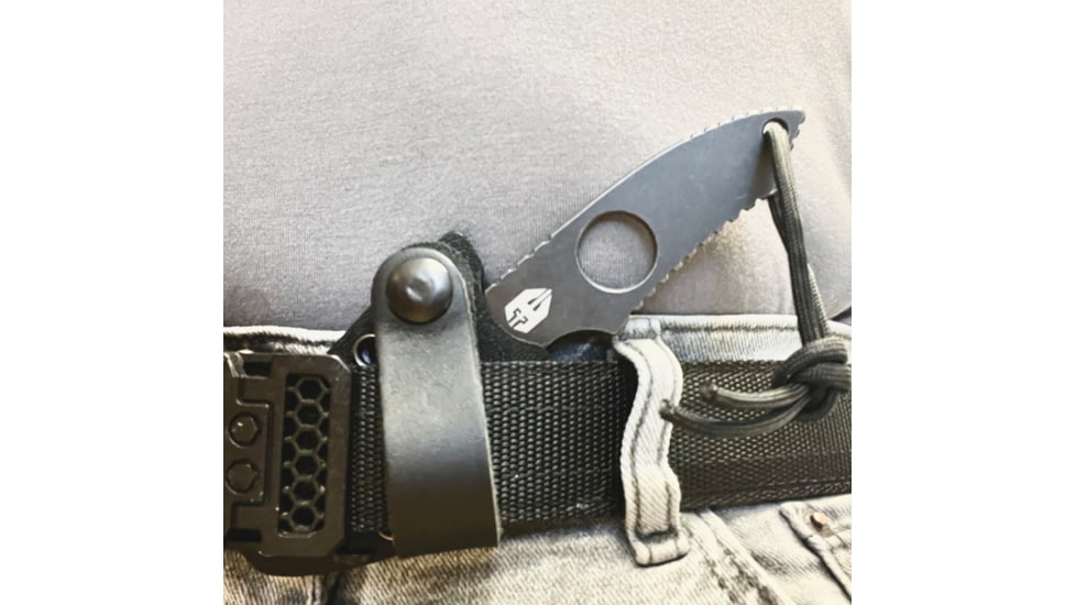 Hoffner Knives Bodyguard Belt Fixed Blade Knife, 2.5in, 440C Steel, Tanto, Steel, Black, NECK-ITP-TA