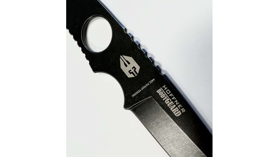 Hoffner Knives Bodyguard Belt Fixed Blade Knife, 2.5in, 440C Steel, Tanto, Steel, Black, NECK-ITP-TA