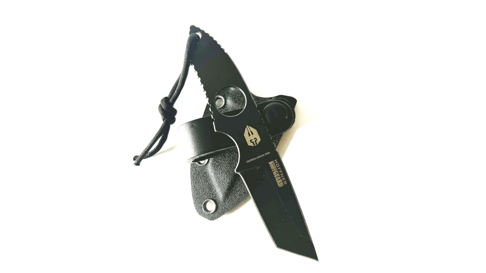 Hoffner Knives Bodyguard Belt Fixed Blade Knife, 2.5in, 440C Steel, Tanto, Steel, Black, NECK-ITP-TA