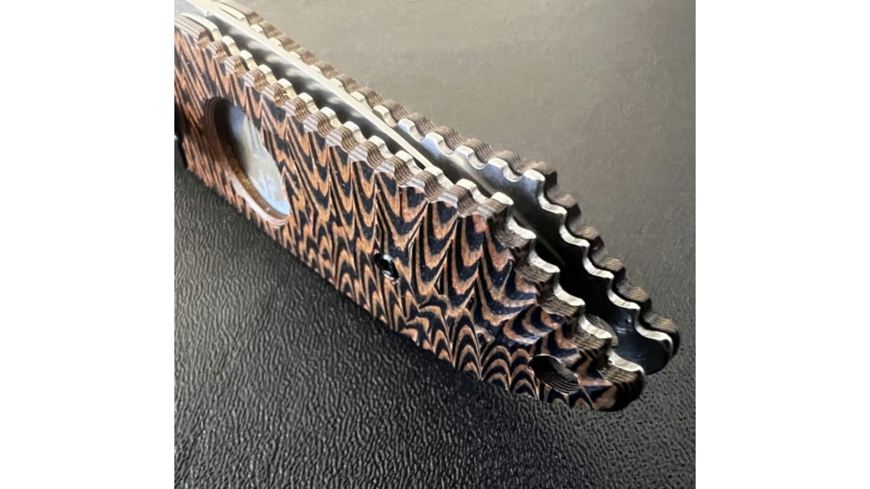 Hoffner Knives Folding Knife, 3.5in, 440c, Spear Point Blade, Chiseled Maduro Grip, Silver Combo Blade, FK-S3CBS-CMA