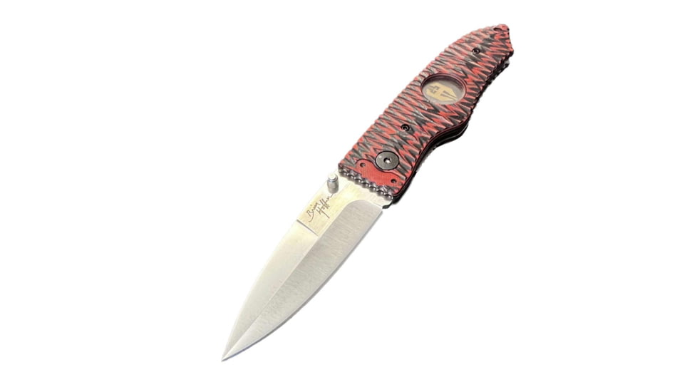 Hoffner Knives Folding Knife, 3.5in, 440c, Spear Point Blade, Chiseled Nightstalker Grip, Silver Smooth Blade, FK-S3SBS-CRB