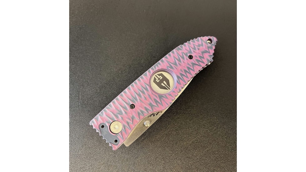 Hoffner Knives Folding Knife, 3.5in, 440c, Spear Point Blade, Chiseled Valkyrie Grip, Silver Smooth Blade, FK-S3SBS-CPG