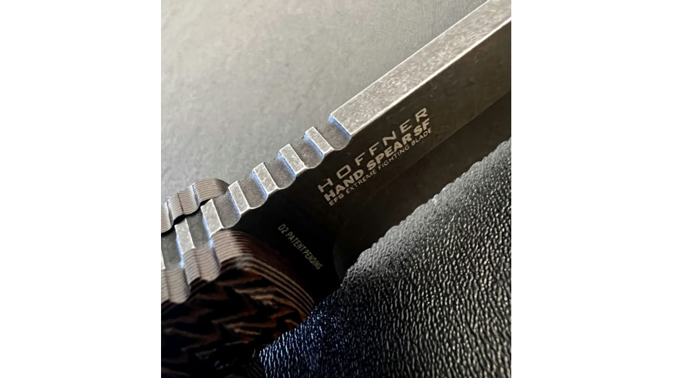 Hoffner Knives Hand Spear Fixed Blade Knife, 5in, 440C Steel, Chiseled Maduro Grip, Black Smooth Blade, Black, HS-S5SBK-CMA