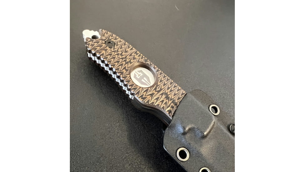 Hoffner Knives Hand Spear Fixed Blade Knife, 5in, 440C Steel, Chiseled Maduro Grip, Silver Smooth Blade, Black, HS-S5SBS-CMA