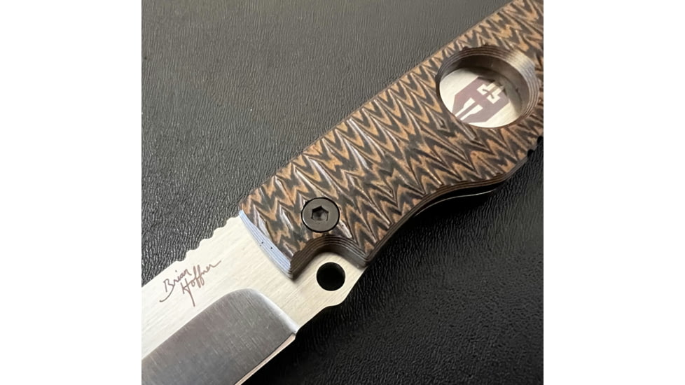 Hoffner Knives Hand Spear Fixed Blade Knife, 5in, 440C Steel, Chiseled Maduro Grip, Silver Smooth Blade, Black, HS-S5SBS-CMA
