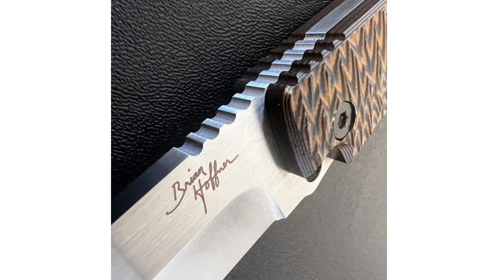 Hoffner Knives Hand Spear Fixed Blade Knife, 5in, 440C Steel, Chiseled Maduro Grip, Silver Smooth Blade, Black, HS-S5SBS-CMA