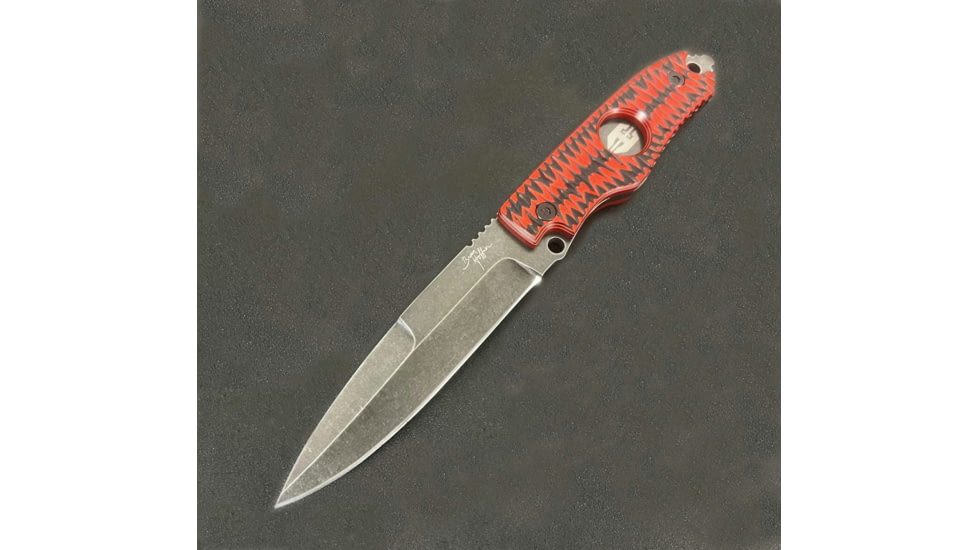 Hoffner Knives Hand Spear Fixed Blade Knife, 5in, 440C Steel, Chiseled Nightstalker Grip, Black Smooth Blade, Black, HS-S5SBK-CRB