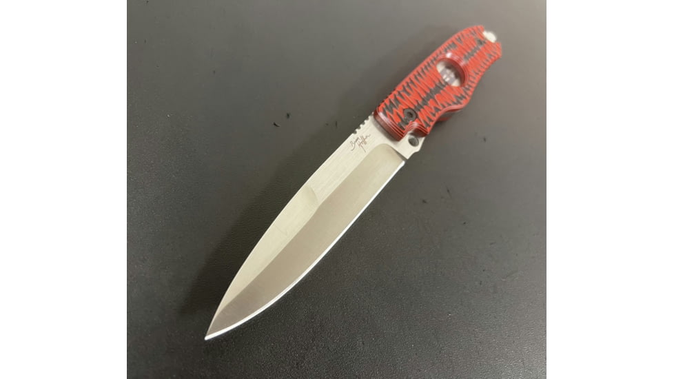 Hoffner Knives Hand Spear Fixed Blade Knife, 5in, 440C Steel, Chiseled Nightstalker Grip, Silver Smooth Blade, Black, HS-S5SBS-CRB