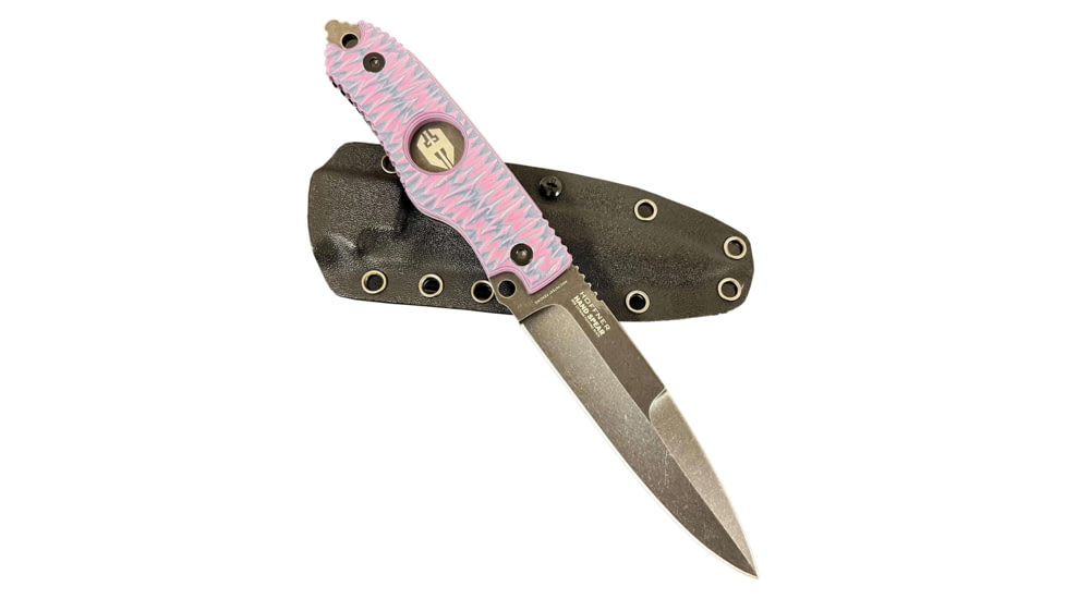 Hoffner Knives Hand Spear Fixed Blade Knife, 5in, 440C Steel, Chiseled Valkyrie Ops Grip, Black Smooth Blade, Black, HS-S5SBK-CPG