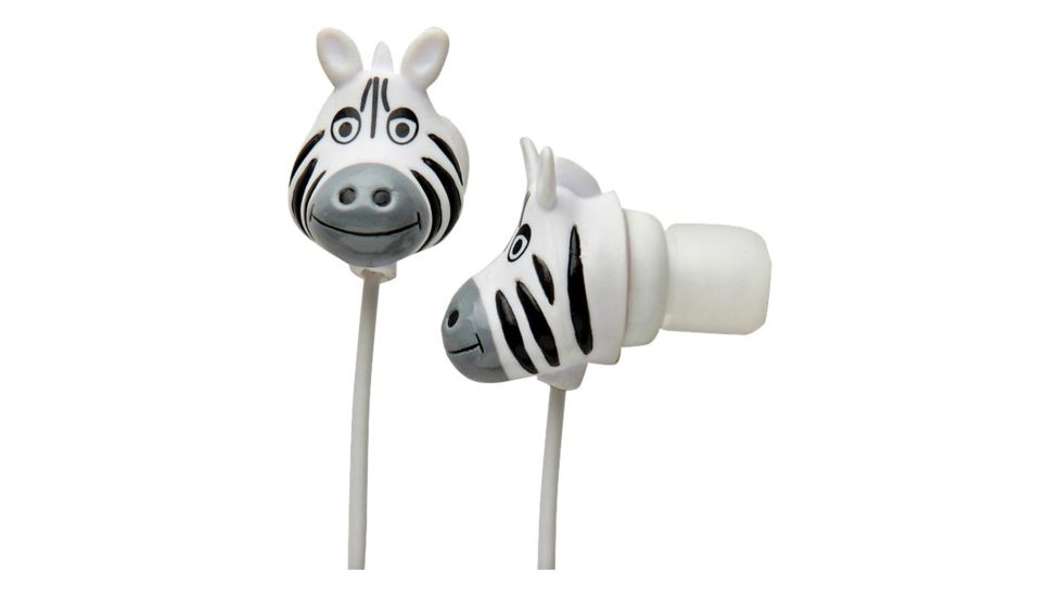 Hog Wild Zoo Earbuds-zebra 66003