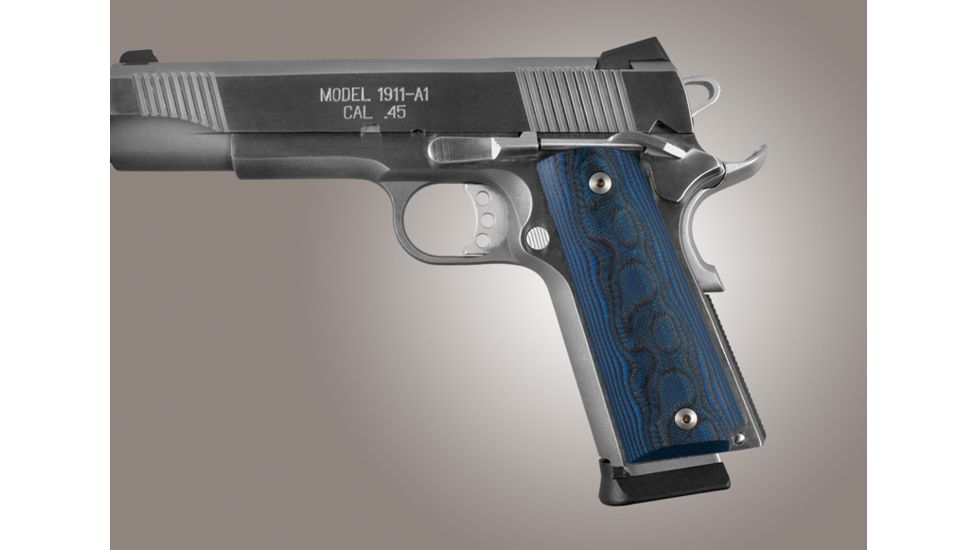 Hogue 1911 Colt Govt. Model G-10 Gun Grip, G-Mascus Blue Lava 45668