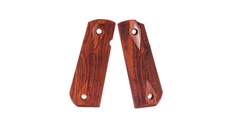 Hogue 1911 Govt. Ambidextrous Safety Cut Grip, Model Round Heel, Checkered, Coco Bolo, 45841