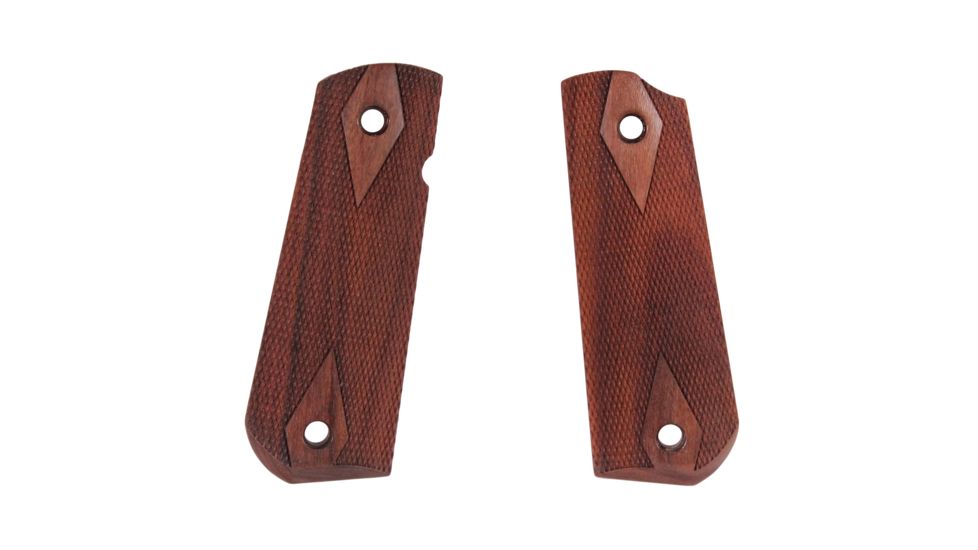 Hogue 1911 Govt. Ambidextrous Safety Cut Grip, Model Round Heel, Checkered, Pau Ferro, 45341