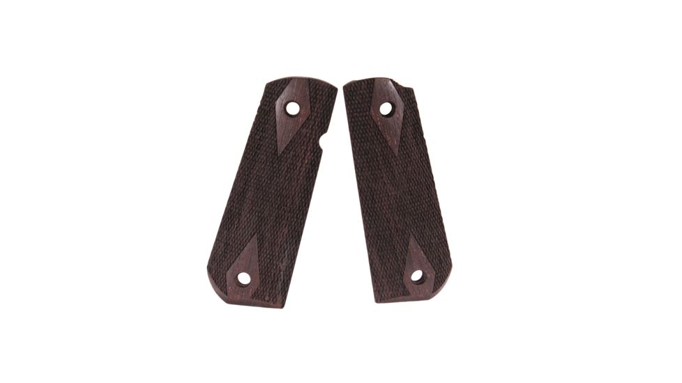 Hogue 1911 Govt. Ambidextrous Safety Cut Grip, Model Round Heel, Checkered, Rosewood, 45941