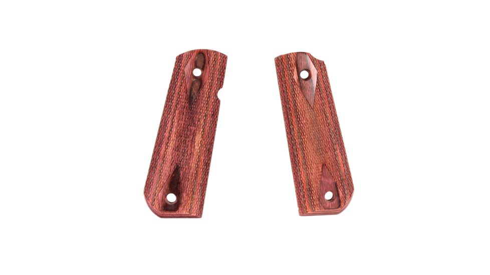 Hogue 1911 Govt. Ambidextrous Safety Cut Grip, Model Round Heel, Checkered, Rosewood Laminate, 45541